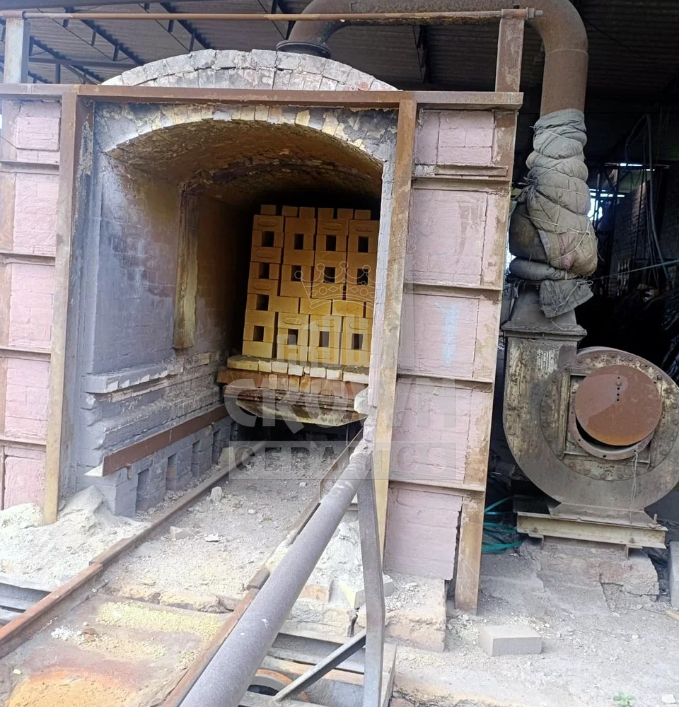 Crown's first-generation tunnel kiln entrance