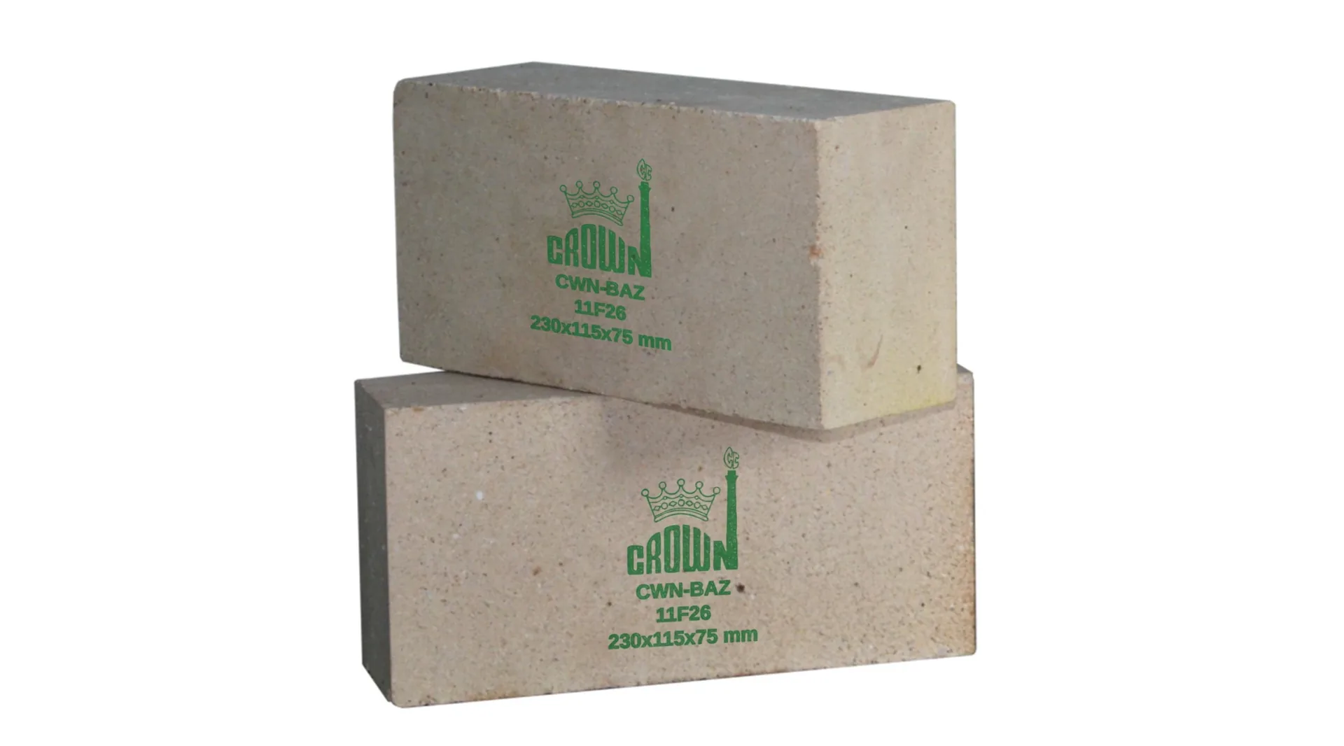 Crown CWN-BAZ alumina-zirconia brick with the Crown stencil