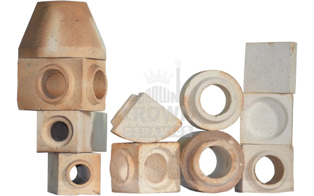 Range of pouring set components: trumpet, centre blocks, seating rings and nozzles
