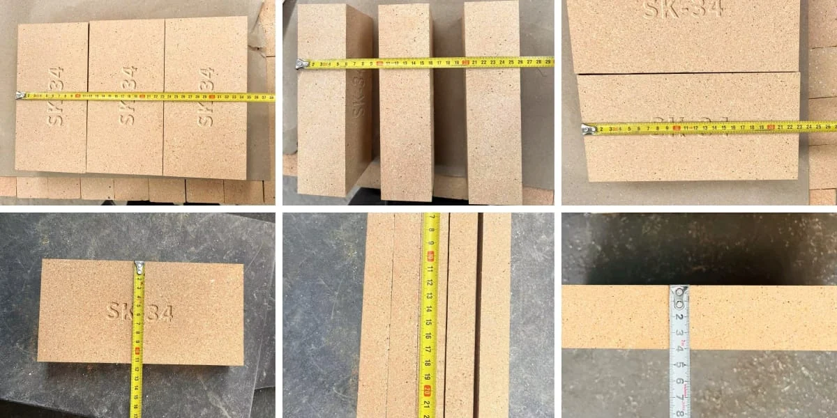 SK-34 bricks measured for length, width and thickness