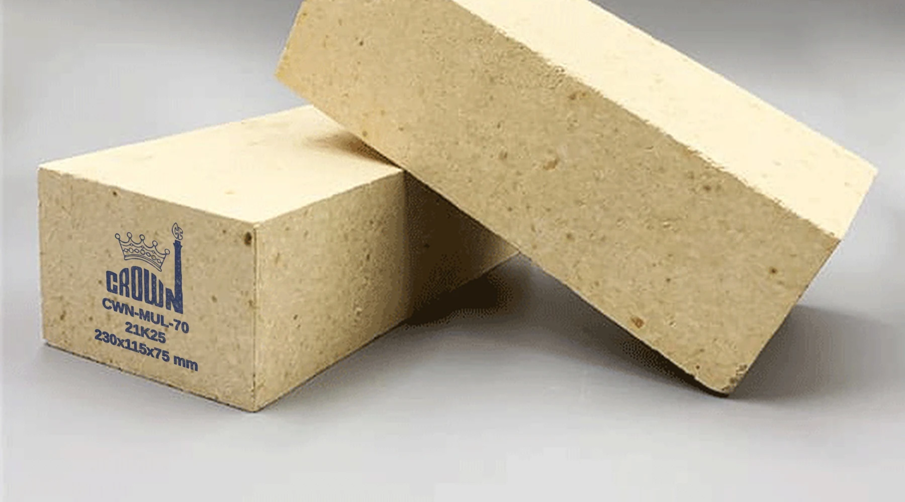 Crown CWN-MUL-70 mullite brick with the Crown stencil on its end